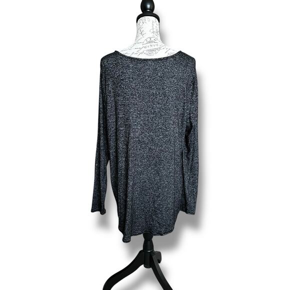 Old Navy Women's Super Soft Black Marled LS Lightweight Tunic Sweater XL - Picture 2 of 4